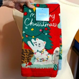 NWT Holiday Cheer Kitchen Towels - Christmas Cats
